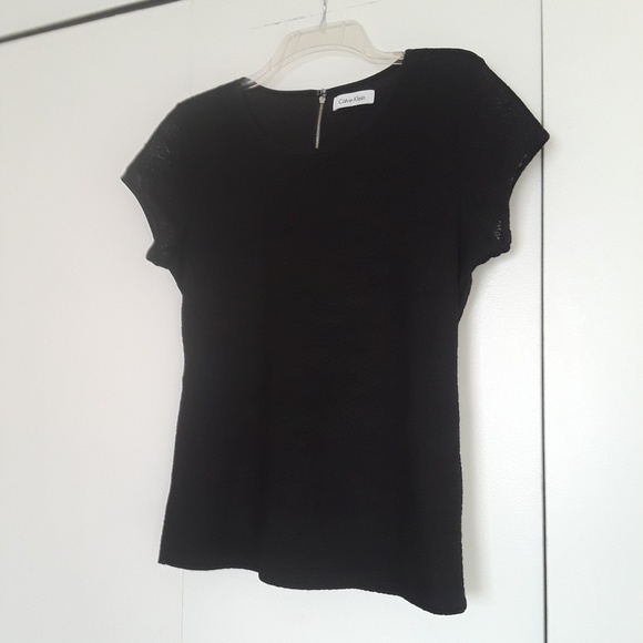 Calvin Klein Black Lace T, Zipper in Back - Picture 5 of 6